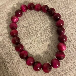 Pink Tigers Eye Crystal Bracelet